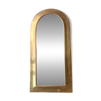 Vintage half moon brass mirror