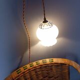 Lampe baladeuse nomade opaline blanche, 1950