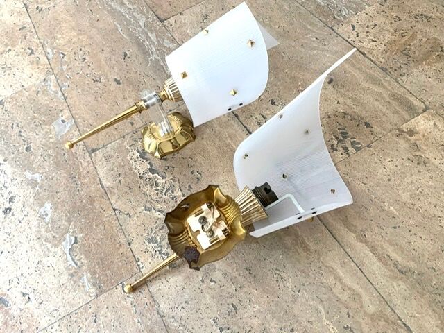 Pair of brass wall light 60s