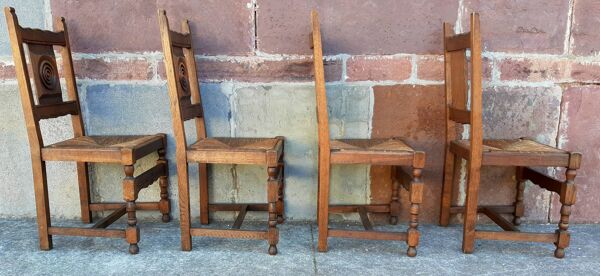 4 chaises basque en chêne