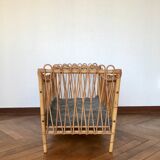Rattan and bamboo child bed