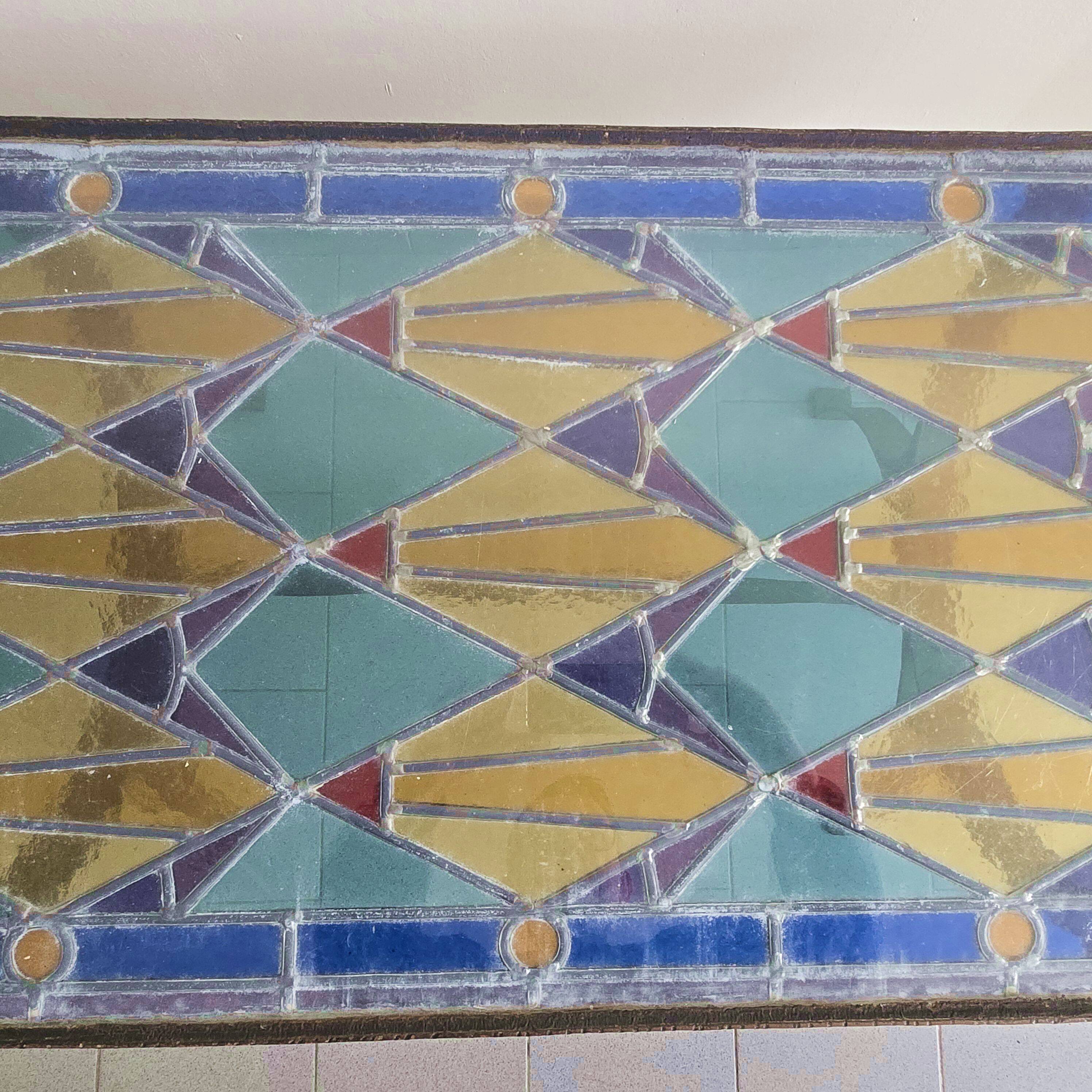 Vintage stained glass coffee table 1960