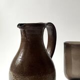 vintage red stoneware carafe vase from around 1970