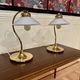 Paire de lampes verre et métal Design scandinave 1960.