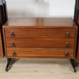 Vintage Italian bookcase in wood and metal, 1960