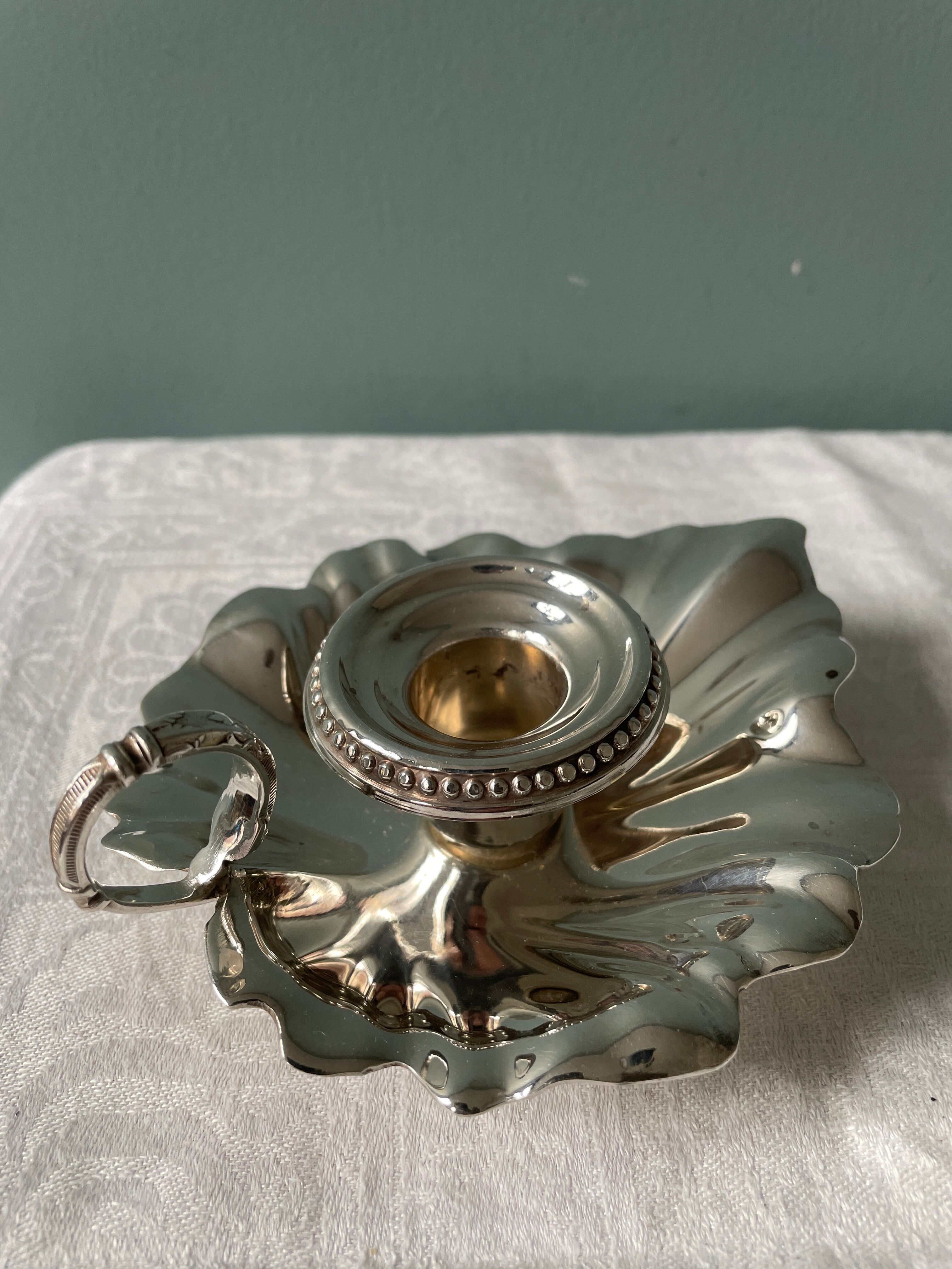 Silver metal candle holder, SFAM goldsmith