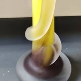 Floral design vase. Signed Verrerie d'Art de Toul. Unique piece, 27 cm