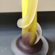 Floral design vase. Signed Verrerie d'Art de Toul. Unique piece, 27 cm