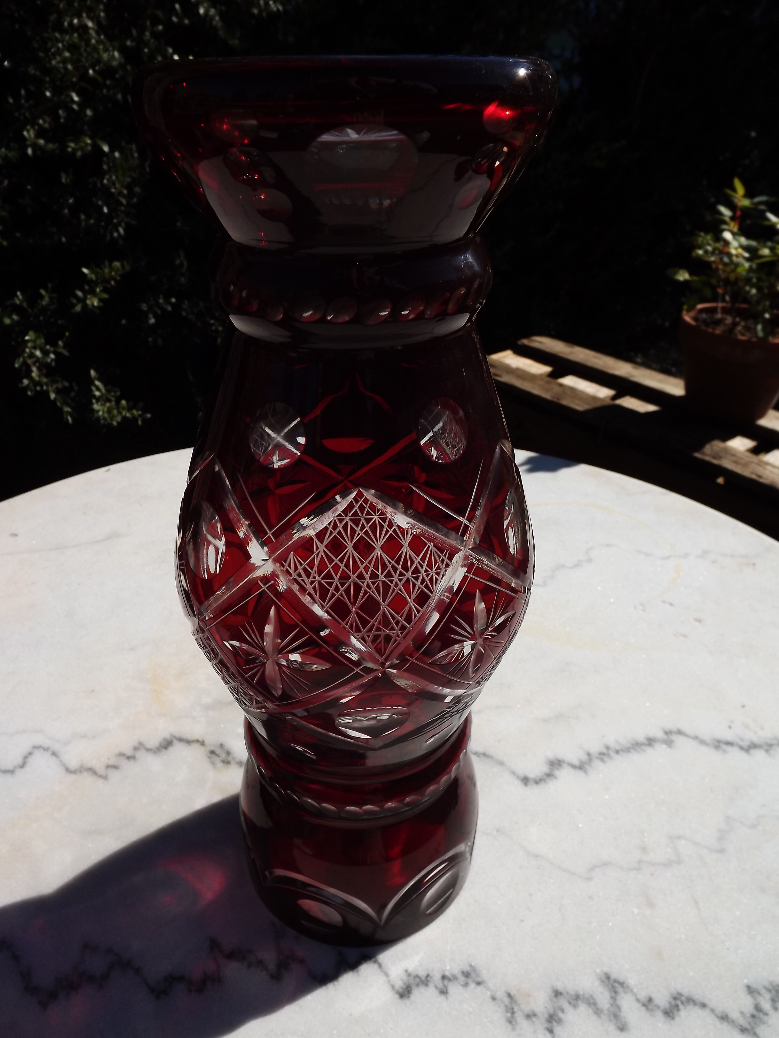Bohemian crystal vase