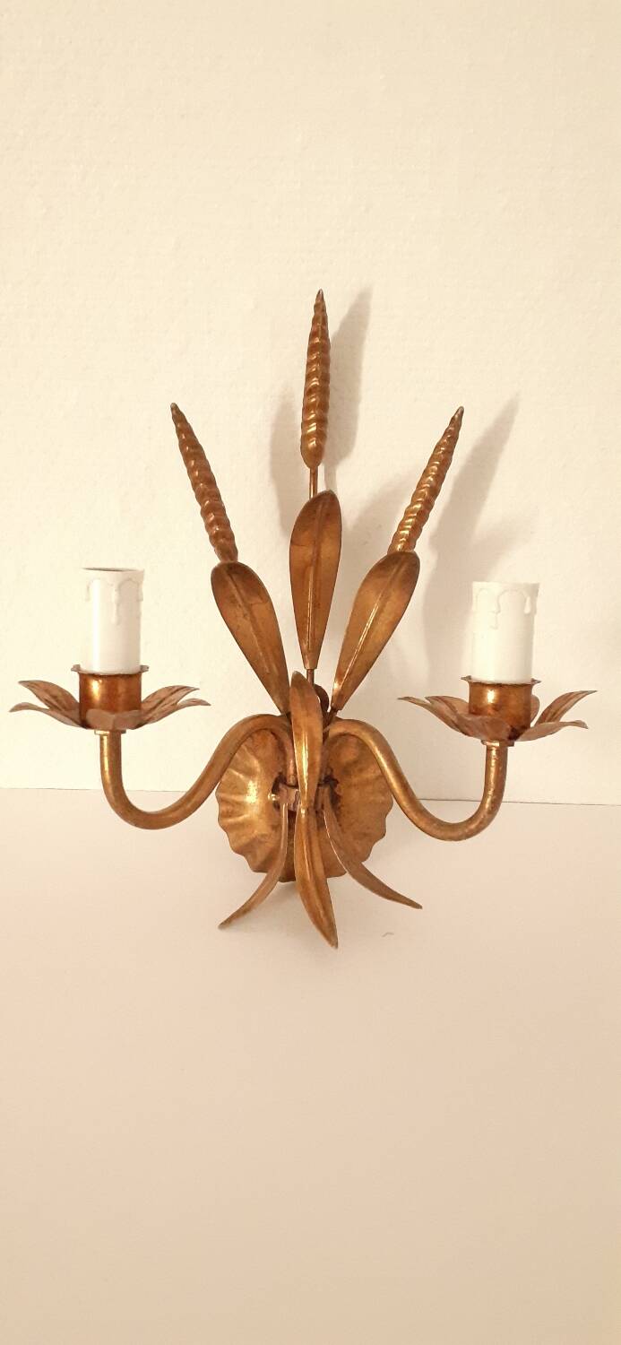 Vintage gold metal wall light