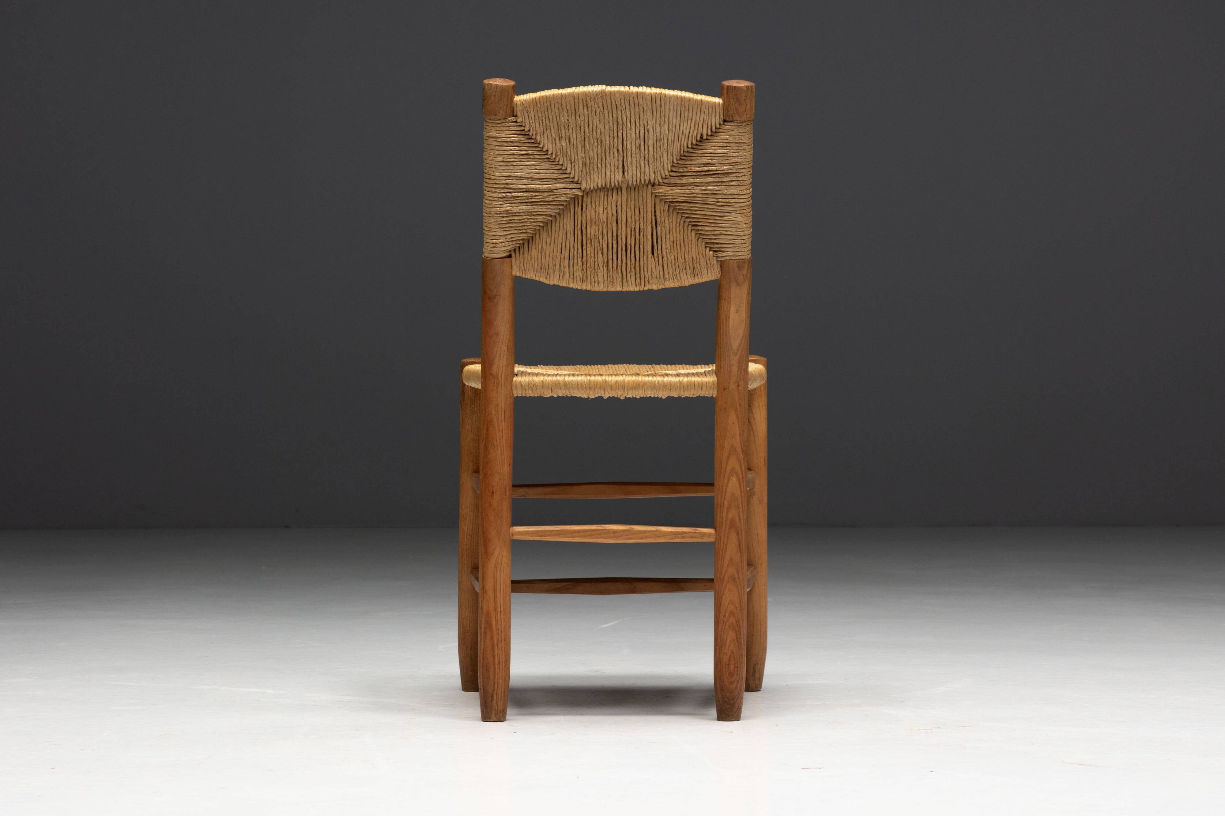 "Bauche" Dining Chairs by Charlotte Perriand for Steph Simon, France, 1950s