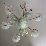 Venetian Rezzonico chandelier in multi-colored Murano glass, circa 1900