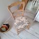 Country chair in blue toile de Jouy
