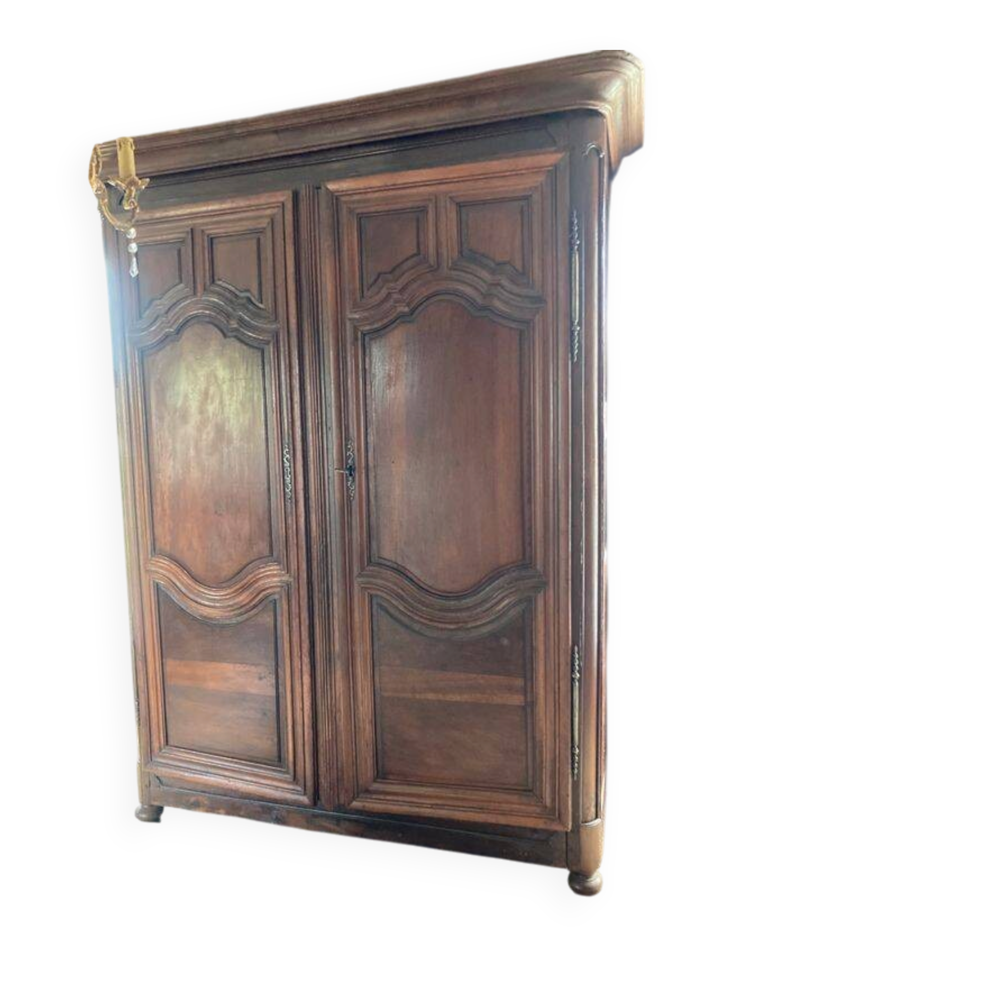 18th-century solid walnut wardrobe