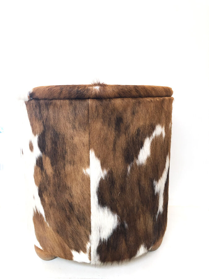 Chest stool in cowhide 1970