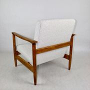 GFM-142 armchair, design by Edmund Homa from the 70s, white ivory boucle - 2 pieces available