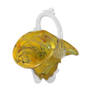 vase panier en verre