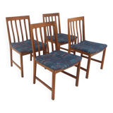 Set of 4 Scandinavian walnut chairs, Karl Erik Ekselius, JOC, Sweden, 1960