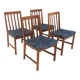 Set of 4 Scandinavian walnut chairs, Karl Erik Ekselius, JOC, Sweden, 1960