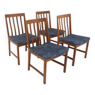 Set of 4 Scandinavian walnut chairs, Karl Erik Ekselius, JOC, Sweden, 1960