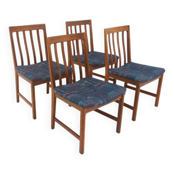 Set of 4 Scandinavian walnut chairs, Karl Erik Ekselius, JOC, Sweden, 1960
