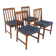 Set of 4 Scandinavian walnut chairs, Karl Erik Ekselius, JOC, Sweden, 1960
