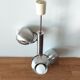 Italian chandelier with three lights in brushed aluminum 1970 "Eyeball"