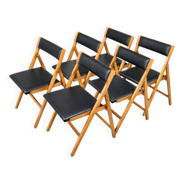 Chaises pliantes vintage des années 1970 Eden par Gio Ponti pour Stol Kamnik, ensemble de 6.