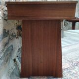 Bureau rétro design en placage et laiton années 60-70