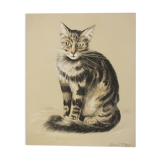 Basile Titoff - Large Signed Lithograph - Elf Cat