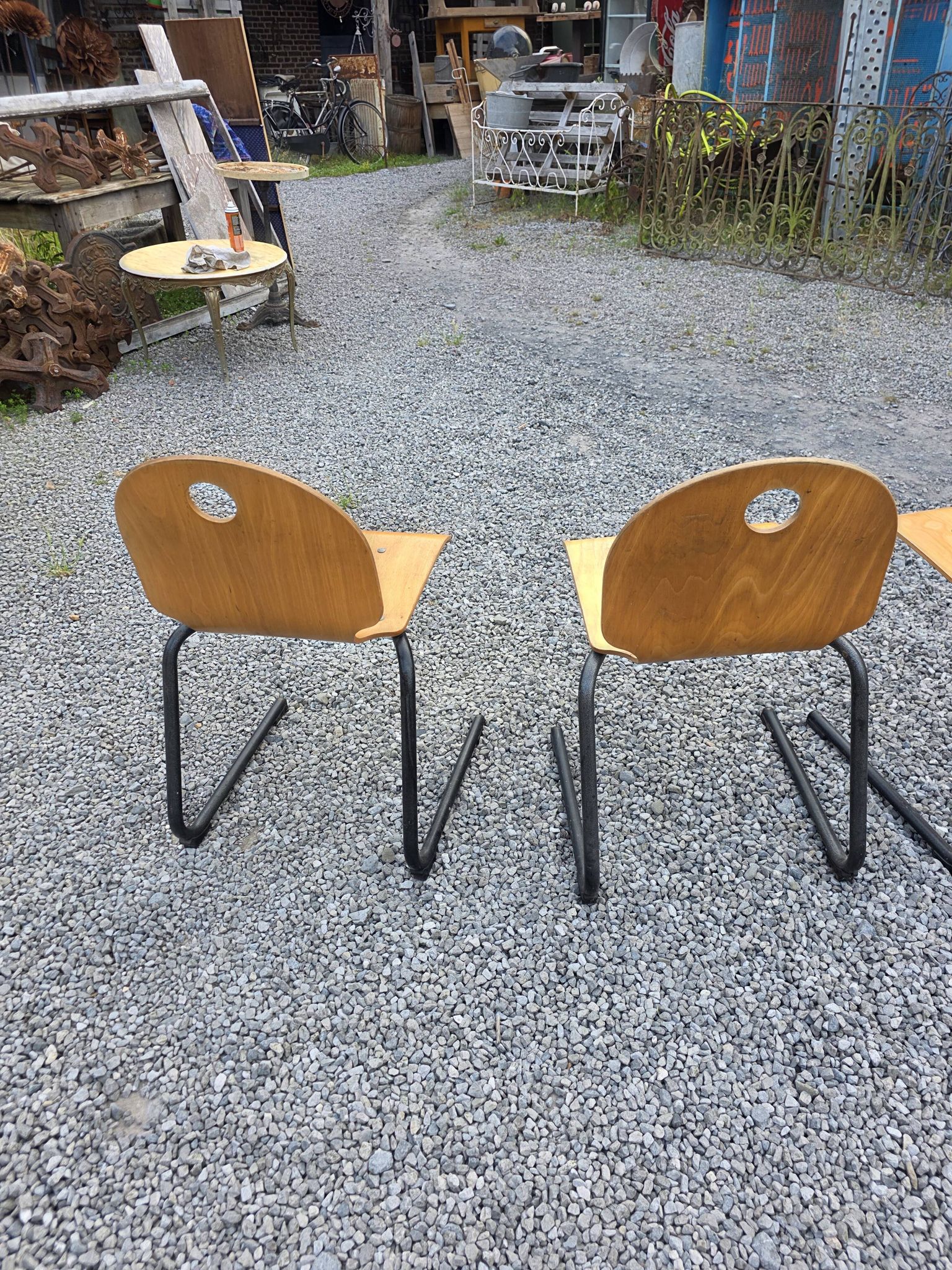 4 vintage school chairs from the 70s