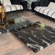 Coffee table made up of two designer tables in faux marble resting on chrome legs by Willy Rizzo.