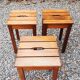 3 Wooden stools. (beech) slats and ease handle