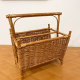 Rattan magazine rack - 60s/70s - Riviera spirit