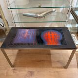 Vintage Op Art design table – Vasarely style