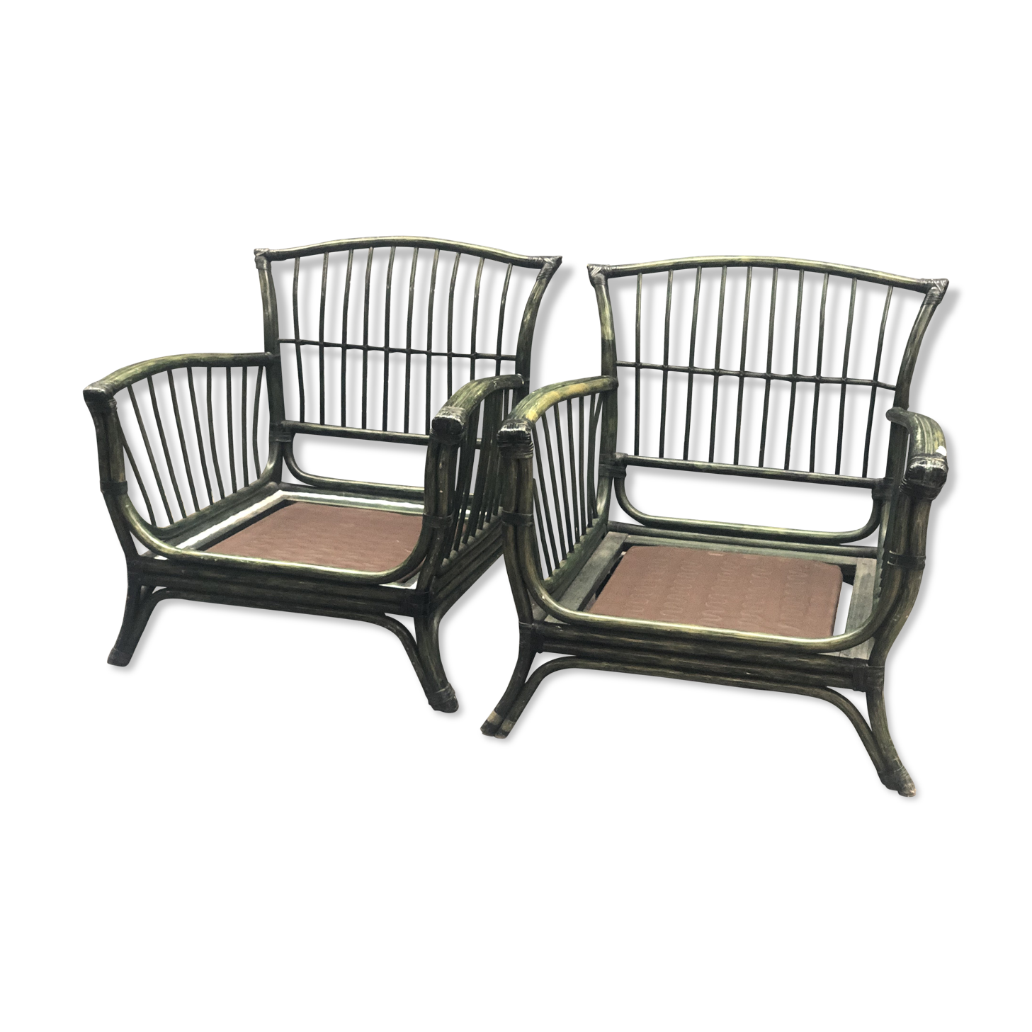 Paire de fauteuils en rotin