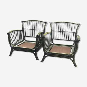 Pair of rattan chairs