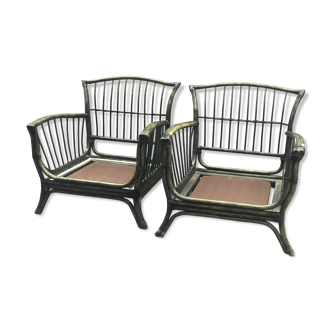 Pair of rattan chairs