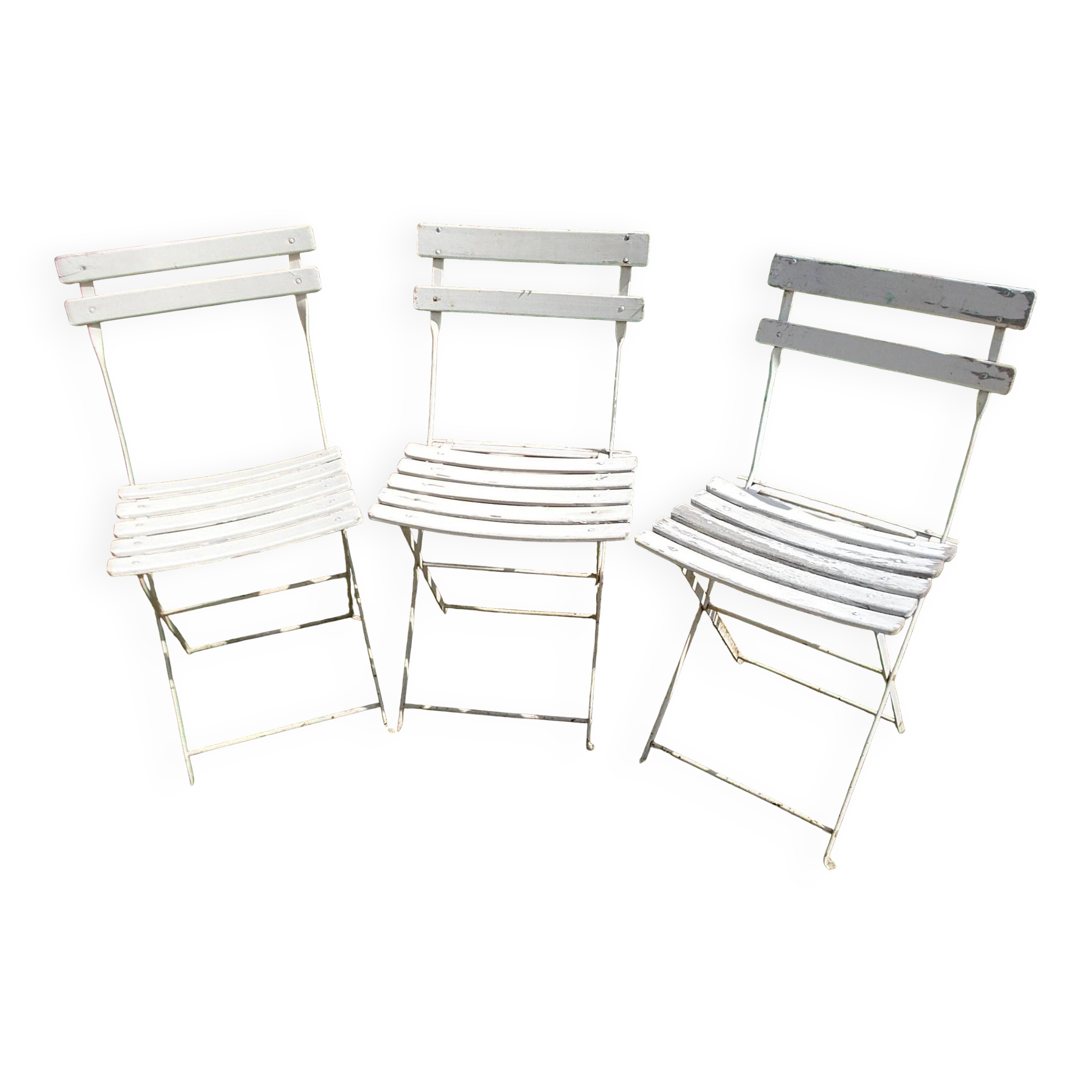 Set of 3 folding garden chairs