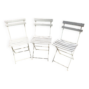 Ensemble de 3 chaises de jardin pliantes