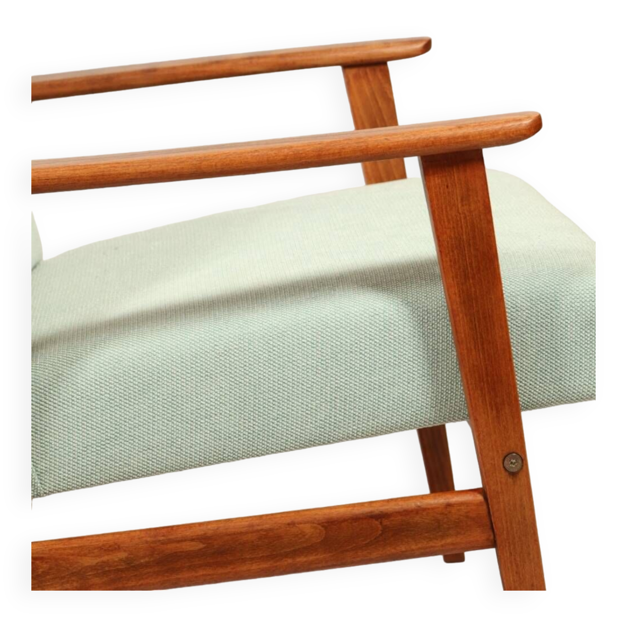 Vintage fauteuil rétro style blue bébé 1970 milieu de siècle modern design fauteuil de salon rénové