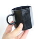 Set de 6 tasses et sous tasses noires, Arcoroc, série Octime, 1980, vintage français