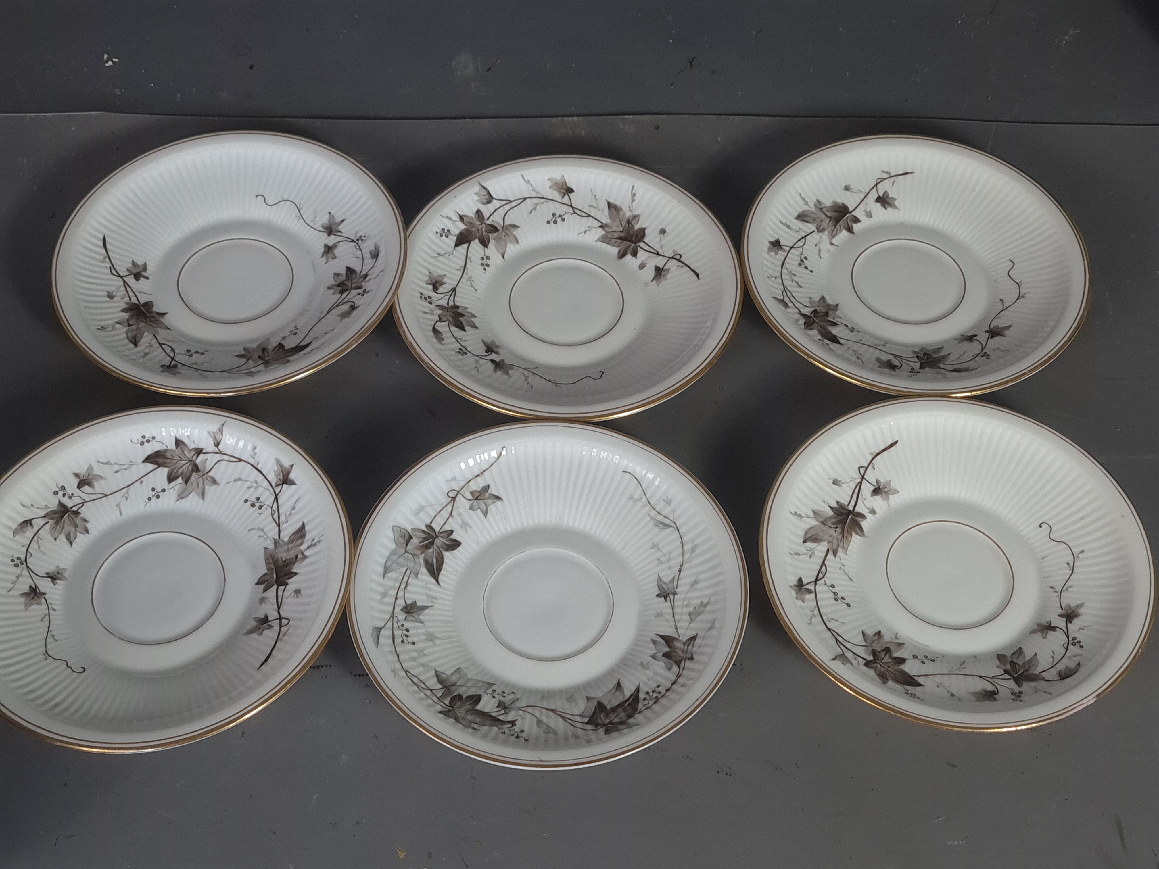 Old coffee set 8 pcs porcelain decoration painted with grapefruit around 1900