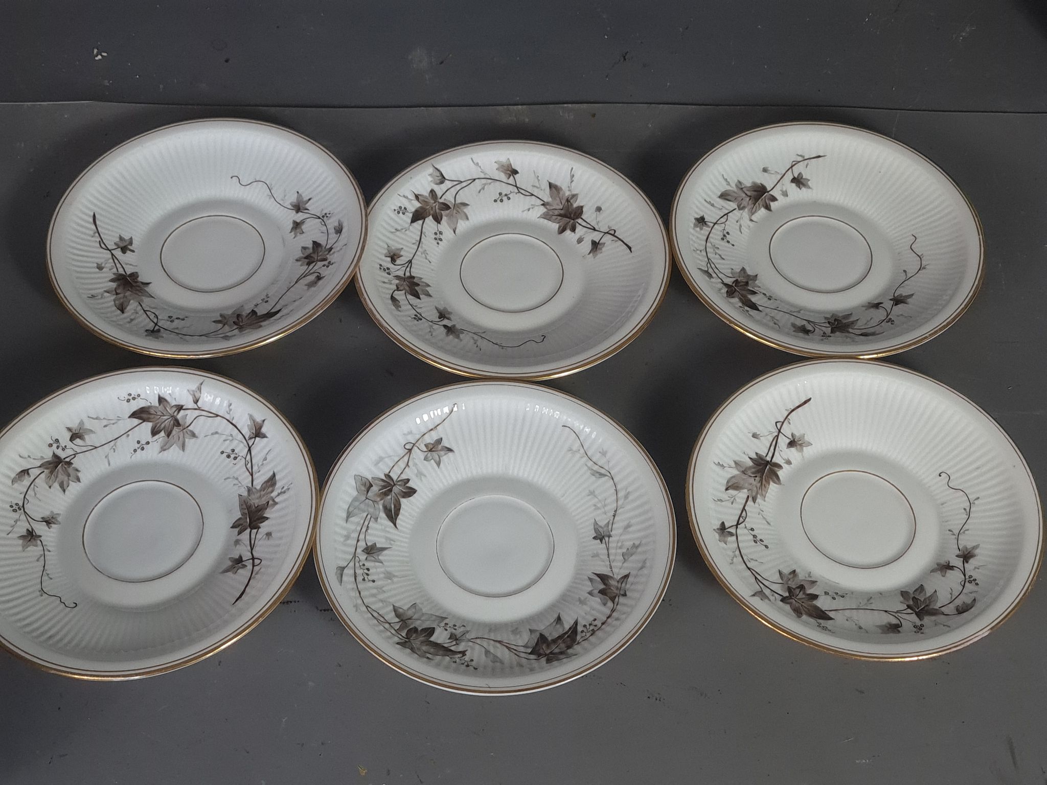Old coffee set 8 pcs porcelain decoration painted with grapefruit around 1900