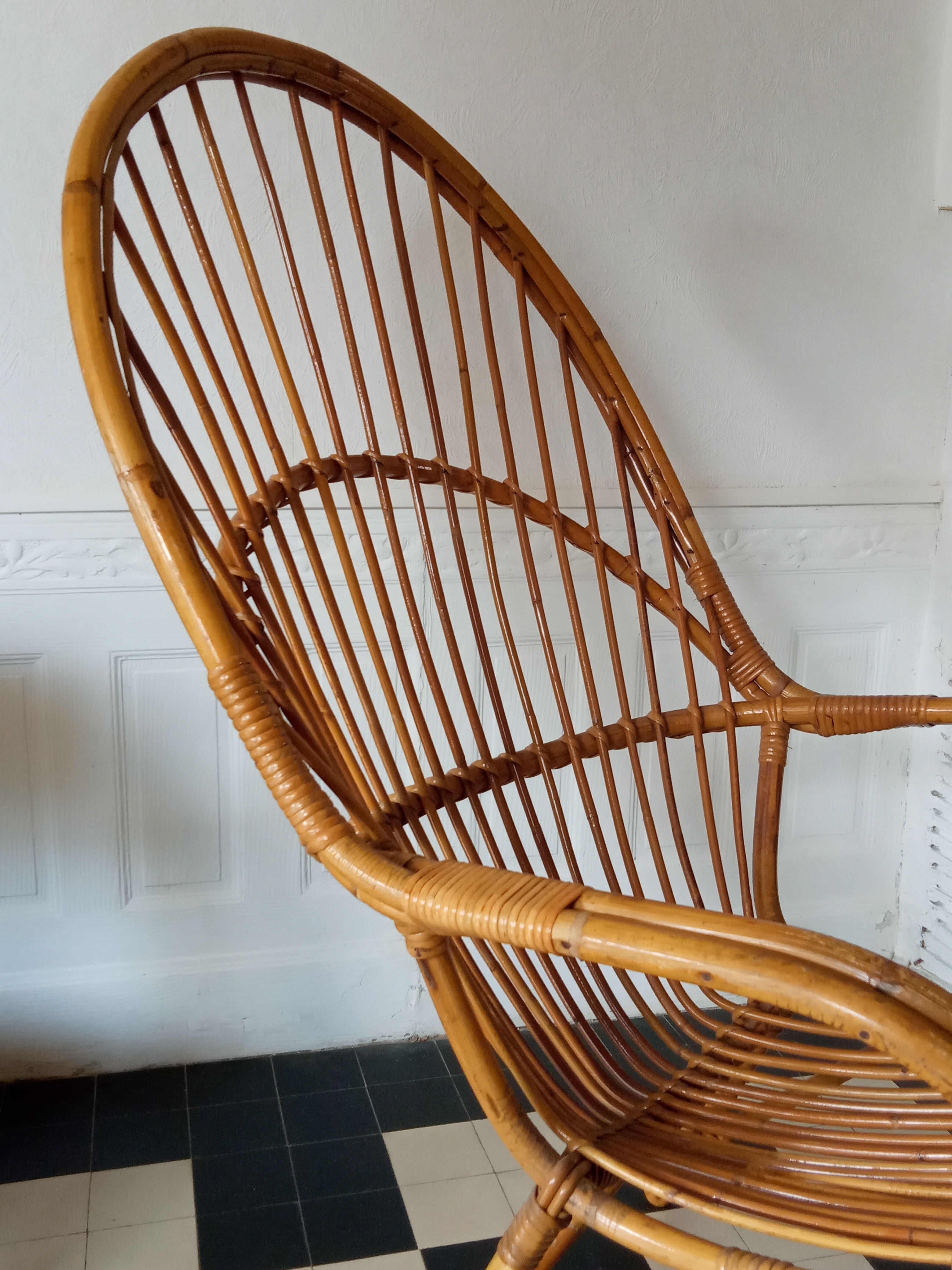 Fauteuil en rotin 1950