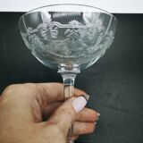 Series of 6 Champagne glasses Baccarat model Beauharnais