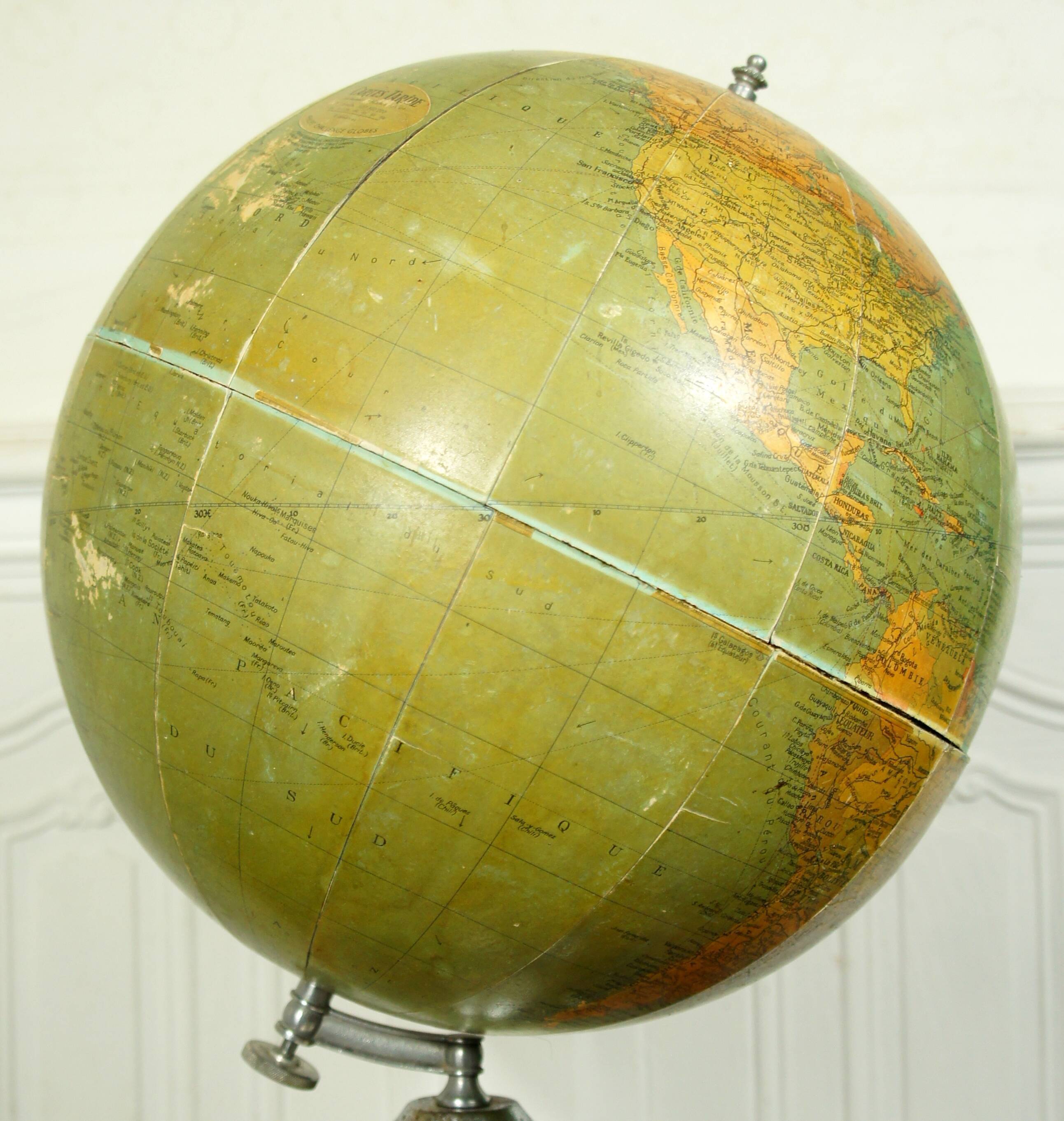 Globe maps Taride Philips challenge globe before 1935