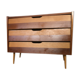 Bi-color shoe cabinet of the 50s with compass feet