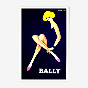 Affiche publicitaire originale chaussures Bally Bernard Villemot 1980