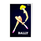 Original advertising poster shoes Bally Bernard Villemot 1980